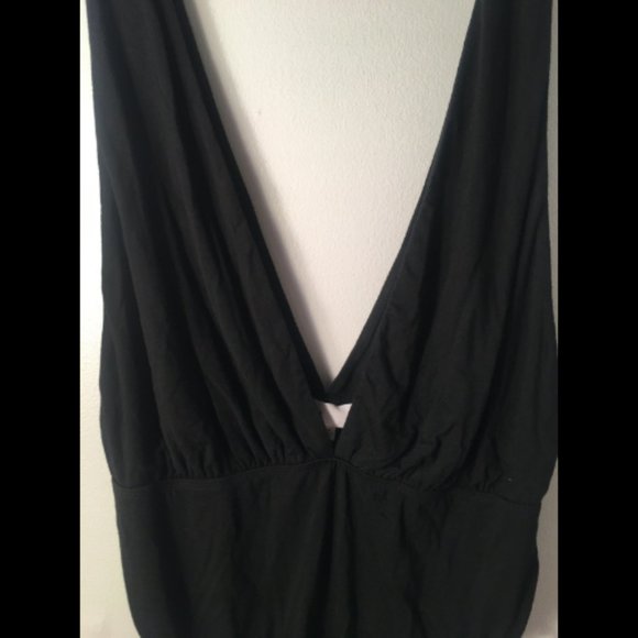 V-Neck One Piece Bodysuit - Black, New, XL - Picture 3 of 8